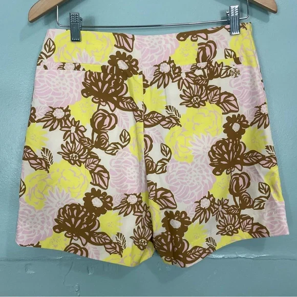 Tory Sport Skort Skirt Shorts Floral Brown Pink Yellow Cream Women Size Small - Picture 5 of 8
